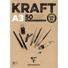 Clairefontaine Kraftpapier A3 Block - Braun