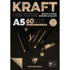 Clairefontaine Kraftpapier A5 Block - Braun / Schwarz