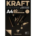 Clairefontaine Kraftpapier A4 Block - Braun / Schwarz