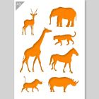 QBIX Afrikanische Tiere Schablone - Größe A3