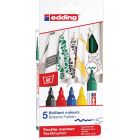 Edding 4500 Textilmarker-Set mit 5 Grundfarben