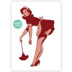 A3 Pin-up Putzfrau Vorlage - 2 Schichten