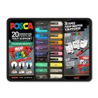 Posca Graffiti Aufkleber Set im Metallkoffer - 20 Stück