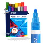 QBIX Acrylmarker-Set Feine Spitze - 12 Farben