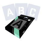 QBIX Buchstaben Schablonen Set - 8,5 x 10 cm - Komplettes Alphabet - Ohne Serife