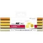 Tombow ABT PRO Marker-Set mit 5 Gelbtönen
