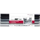 Tombow ABT PRO Marker Satz mit 5 kaltgrauen Farben