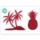 QBIX Tropische Insel & Ananas Stencil - A3-Format - 2 Schichten