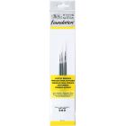 Winsor & Newton Foundation Acrylmalpinsel 3er-Set - rund mit kurzem Stiel