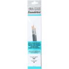 Winsor & Newton Foundation Aquarellpinsel 3er Set mit kurzem Stiel