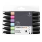 Winsor & Newton Promarker Brush Satz mit 6 Pastellfarben
