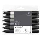 Winsor & Newton Promarker set of 6 shades of grey