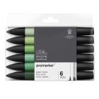 Winsor & Newton Promarker Satz mit 6 Grüntönen
