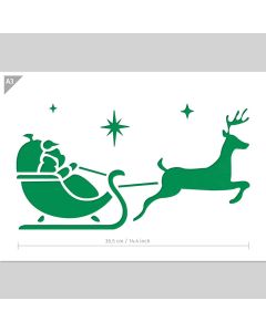 QBIX A3 Santa Reindeer Schlittenschablone