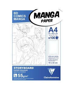 Clairefontaine Manga Paper - A4 Storyboard Papier - 1-fach Layout