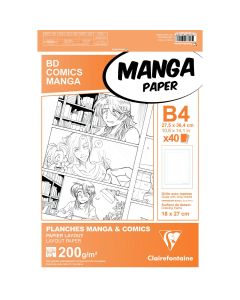 Clairefontaine B4 Manga Papier - 40 Blatt - 1-fache Teilung