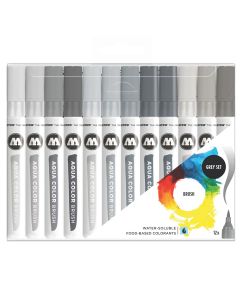 Molotow Aqua Color Brush Marker Grau Set