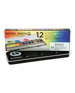 Daniel Smith Aquarell Halbschalen-Sets - 12 Farben in Metalldose
