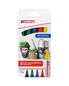 Edding 3000 Permanentmarker-Set mit 5 Grundfarben