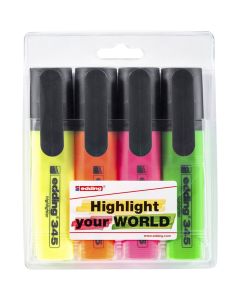Edding 345 Textmarker Set mit 4 Markern