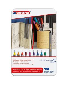 Edding 55 Fineliner - 10 Stück in Metallbox
