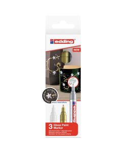 Edding 750 Farbmarker-Set mit 3 Metallic-Farben