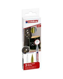 Edding 751 Farbmarker-Set mit 3 Metallic-Farben