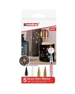 Edding 751 Farbmarker-Set mit 5 Metallic-Farben