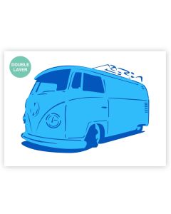 A3 Volkswagen Transporter Hippie Bus Vorlage - 2 Schichten