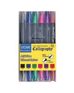 Itoya doppelseitiger 6er-Set mit Kalligraphiemarker