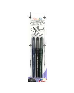 Pentel Brush Pen Black Ink Edition 3er-Set
