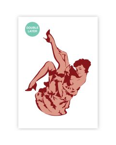 Burlesque Dancer Vorlage - A3 Größe - 2 Schichten