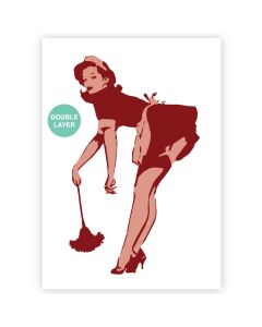 A3 Pin-up Putzfrau Vorlage - 2 Schichten