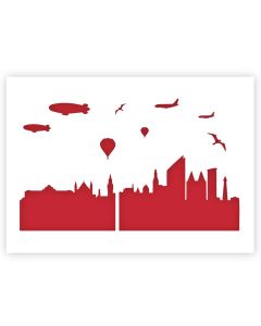 QBIX Skyline-Schablone von Den Haag - A3