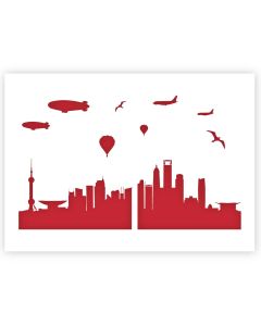 A3 Shanghai City Skyline Vorlage