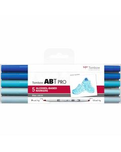 Tombow ABT PRO Marker Set mit 5 blauen Farbtönen