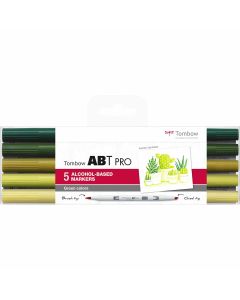 Tombow ABT PRO Marker-Set mit 5 Grüntönen