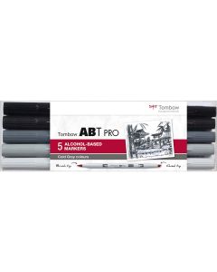 Tombow ABT PRO Marker Satz mit 5 kaltgrauen Farben