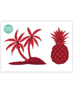 QBIX Tropische Insel & Ananas Stencil - A3-Format - 2 Schichten