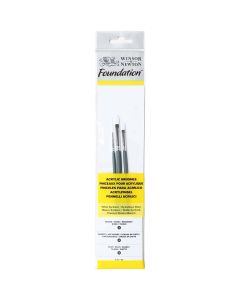 Winsor & Newton Foundation Flat Acrylic Paint Pinsel 3er Set mit kurzem Stiel