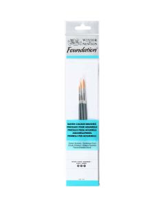 Winsor & Newton Foundation runde Aquarellpinsel im 3er-Set
