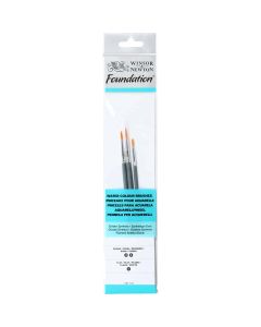 Winsor & Newton Foundation Aquarellpinsel 3er Set mit kurzem Stiel