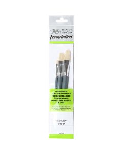 Winsor & Newton Foundation Flache Ölfarbpinsel 3er-Set