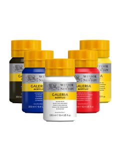 Winsor & Newton Galeria Acrylfarbe 250ml - Set mit 5 Grundfarben