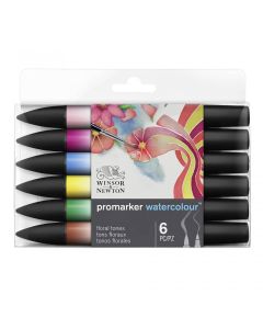 Winsor & Newton Promarker Watercolour Floral Satz mit 6 Aquarellstiften