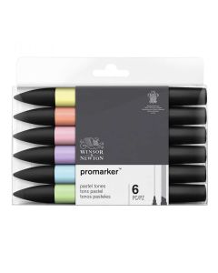 Winsor & Newton Promarker Satz mit 6 Pastellfarben