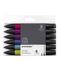 Winsor & Newton Promarker Satz mit 6 tiefen Farbtönen