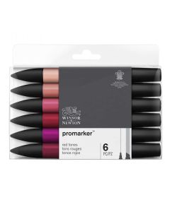 Winsor & Newton Promarker Satz mit 6 roten Schirmen