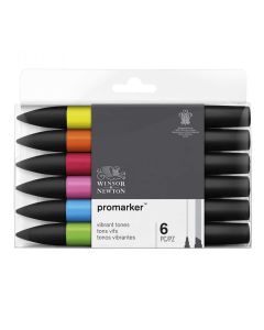 Winsor & Newton Promarker Satz mit 6 hellen Farbtönen