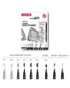 Uni-pin Urban sketching set 9 teilig